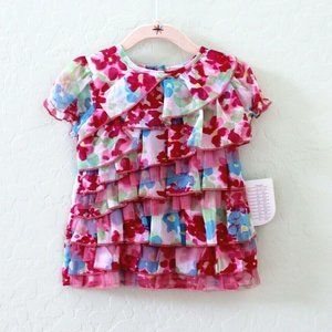 Truly Scrumptious by Heidi Klum Baby Floral Ruffle A-Line Dress Size 9M